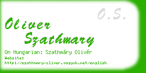 oliver szathmary business card